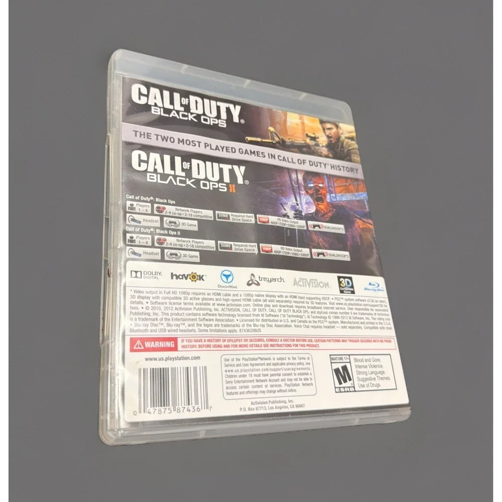 Call Of Duty Black Ops 1 2‎ Combo Sony PlayStation 3 PS3, TESTED & WORKING!